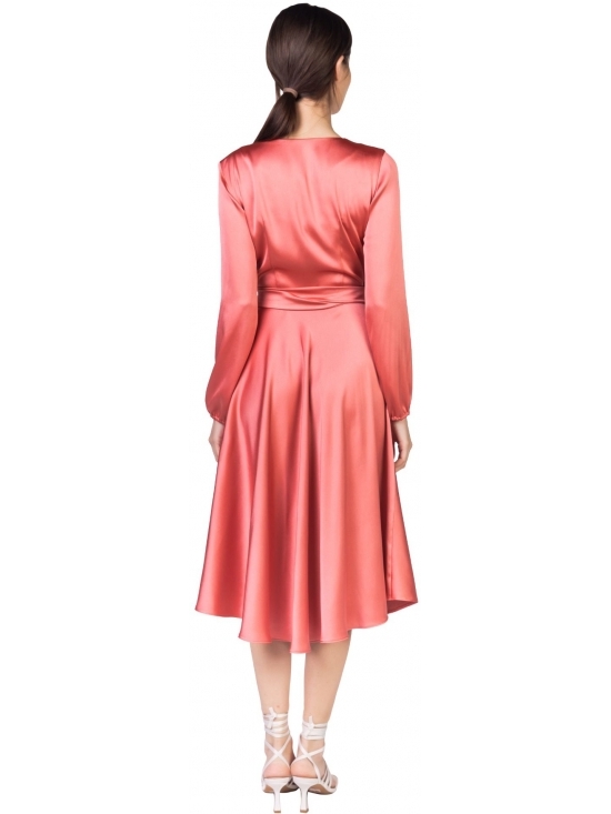 Rochie Lilette roz pudrat din satin #5