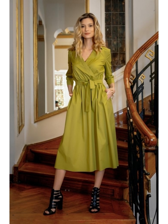 Rochie Lydia lime din bumbac 100%