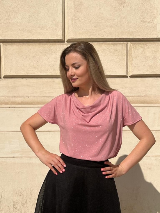 Top Valeria roz pudrat din lurex