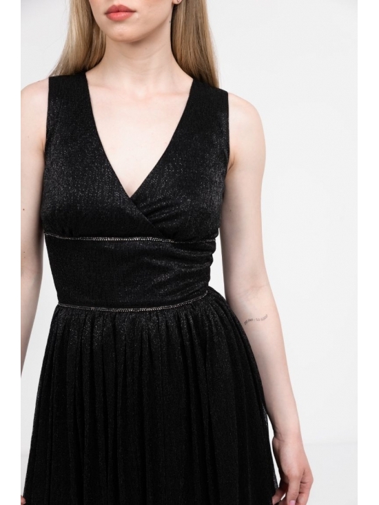 Rochie Ferrara din lurex negru #2