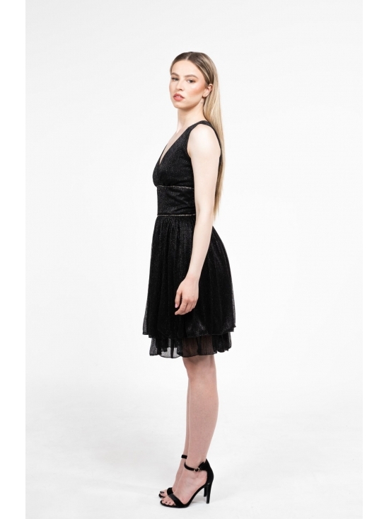 Rochie Ferrara din lurex negru #3