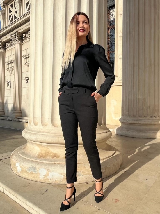 Pantalon Day negru din bumbac 63% #3