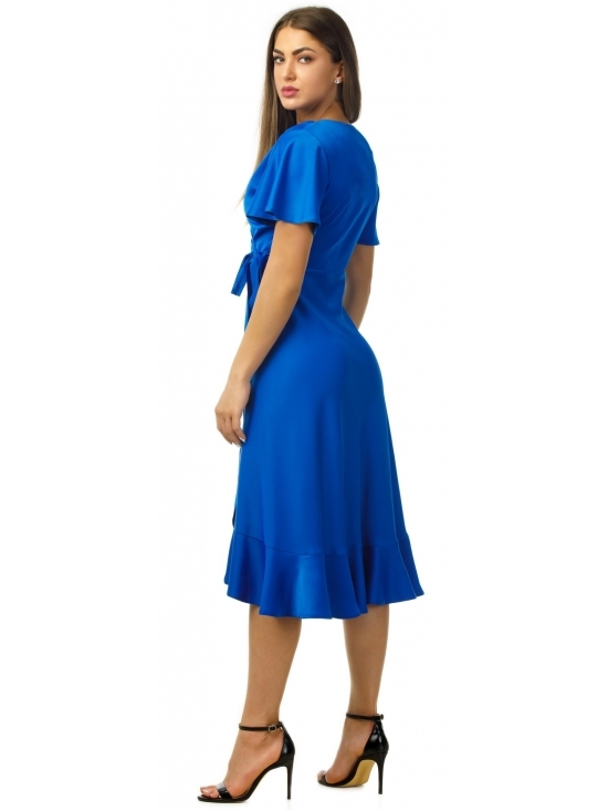 Rochie Albona albastra midi parte peste parte #2