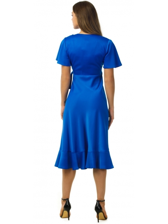 Rochie Albona albastra midi parte peste parte #3