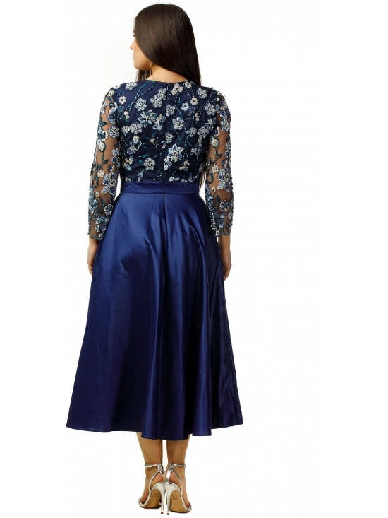 Rochie Zeno din tull brodat si tafta duchesse #3