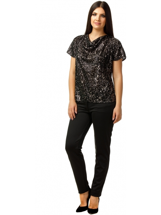 Bluza Party cu maneca scurta din paiete #2
