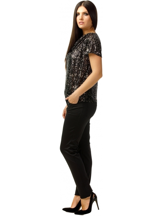 Bluza Party cu maneca scurta din paiete #3