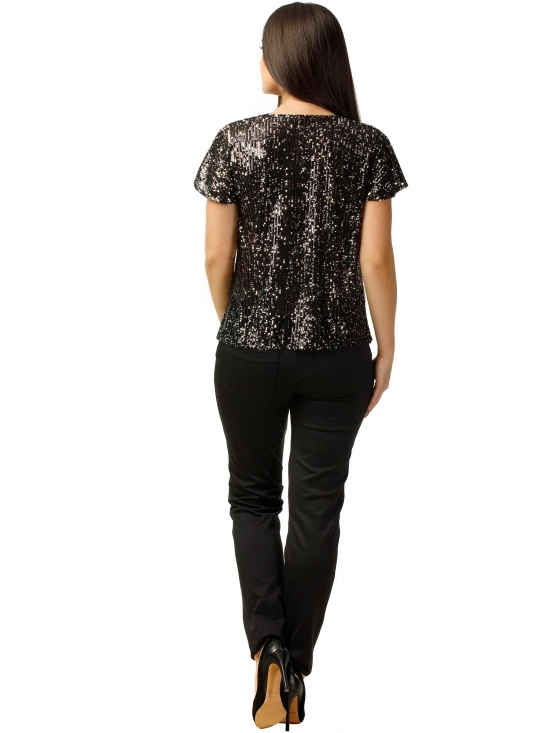 Bluza Party cu maneca scurta din paiete #4