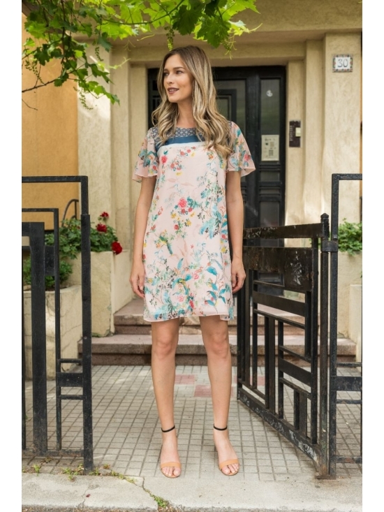 Rochie Barcelona din voal imprimat 100% #2