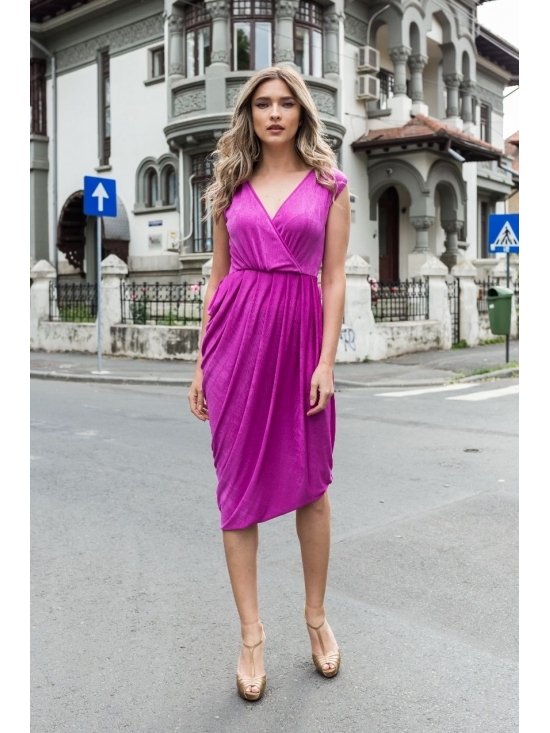 Rochie Annie midi fucsia #2