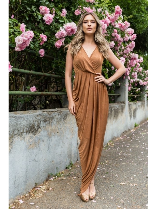 Rochie Annie maxi caramel