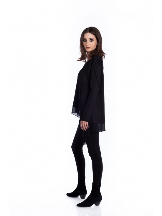 Bluza Valeria neagra din jerse vascoza 100% #2