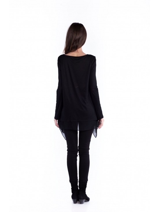 Bluza Valeria neagra din jerse vascoza 100% #3