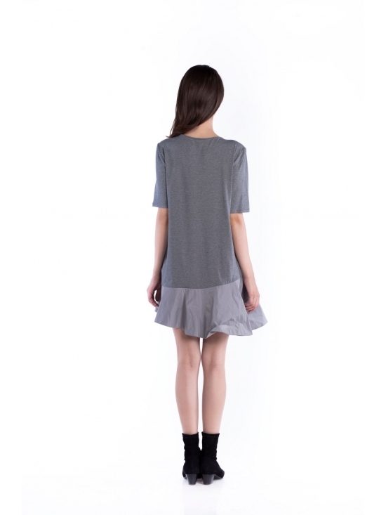 Rochie Wonder gri din jerse vascoza 100% #3