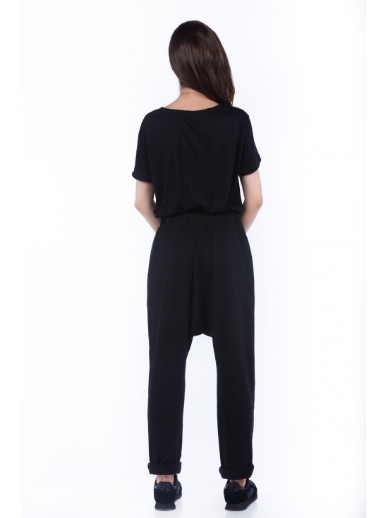 Pantalon Sultana din bumbac 100% cu plasa neagra fagure #4