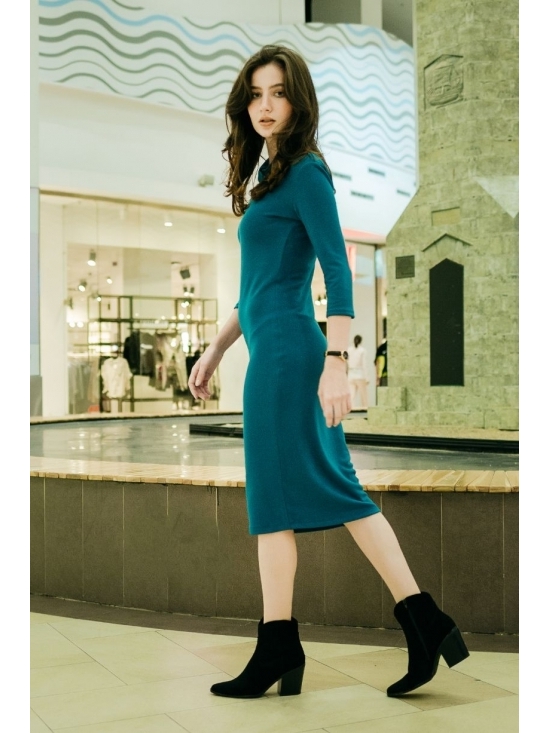 Rochie Ella tricotata albastra #3