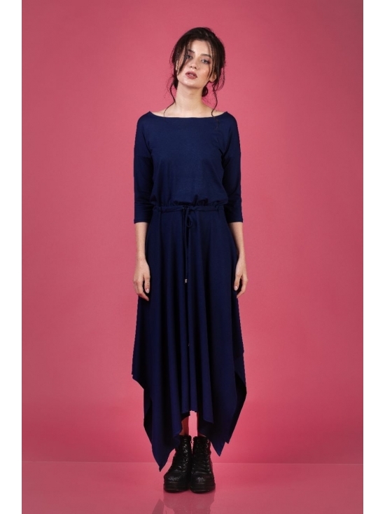 Rochie Krissy jerse bleumarin din vascoza 100% #3