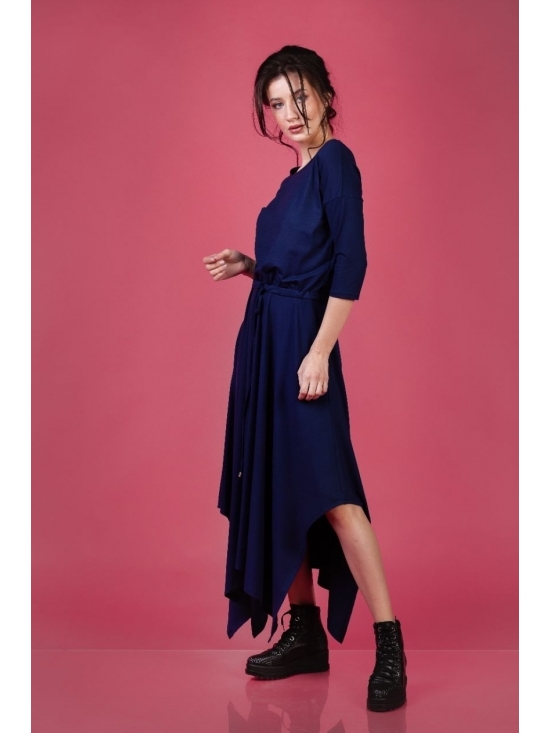 Rochie Krissy jerse bleumarin din vascoza 100% #4