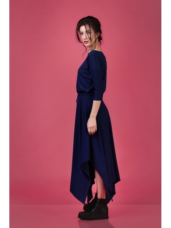 Rochie Krissy jerse bleumarin din vascoza 100% #5