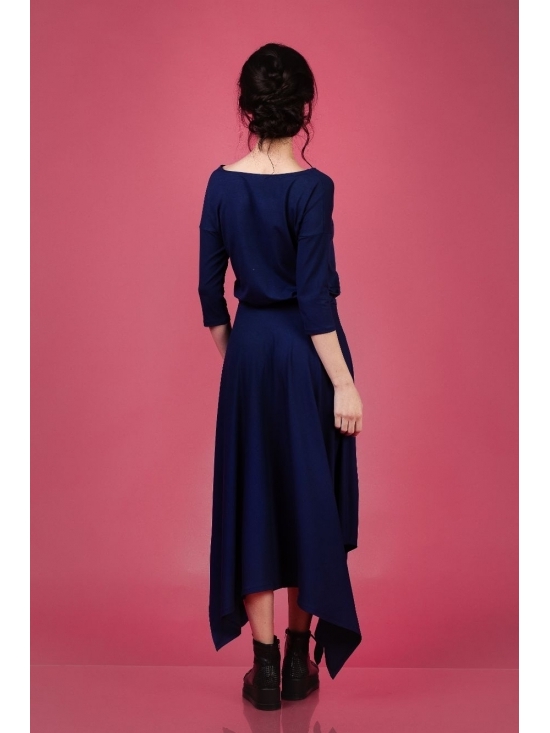 Rochie Krissy jerse bleumarin din vascoza 100% #6