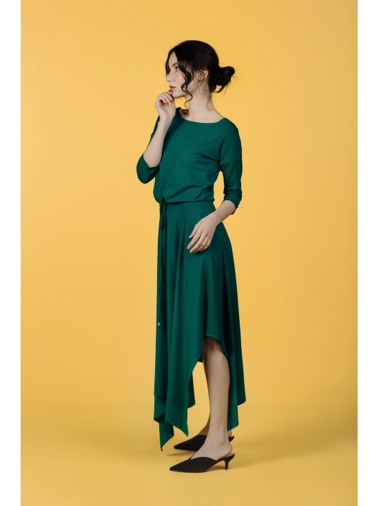 Rochie Krissy verde din jerse vascoza 100% #3