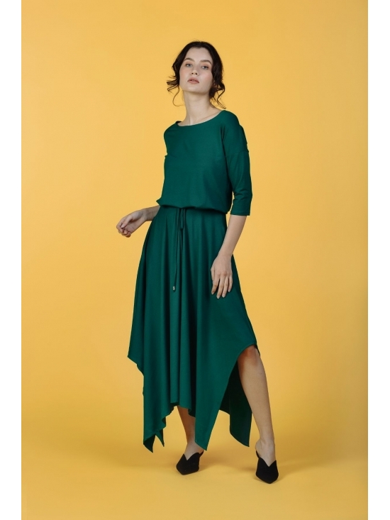 Rochie Krissy verde din jerse vascoza 100% #5
