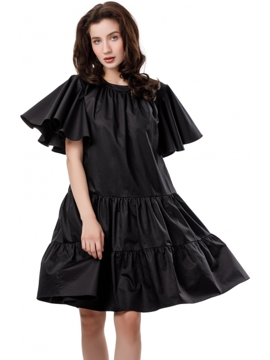 Rochie Cupcake poplin negru din bumbac 100% #2