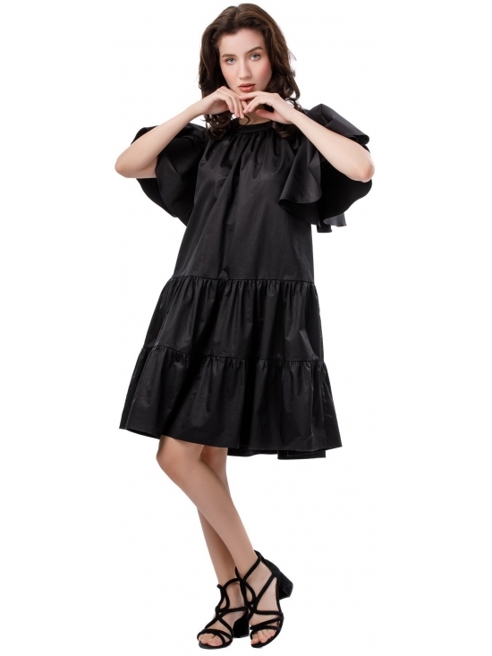 Rochie Cupcake poplin negru din bumbac 100% #3