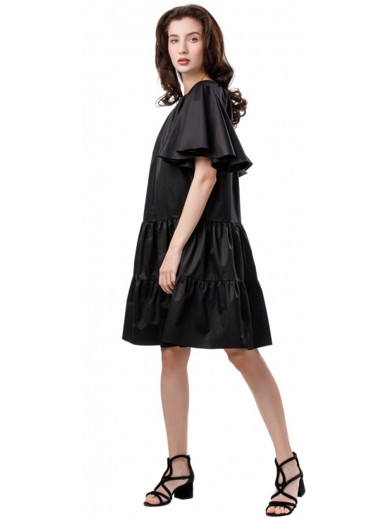 Rochie Cupcake poplin negru din bumbac 100% #4