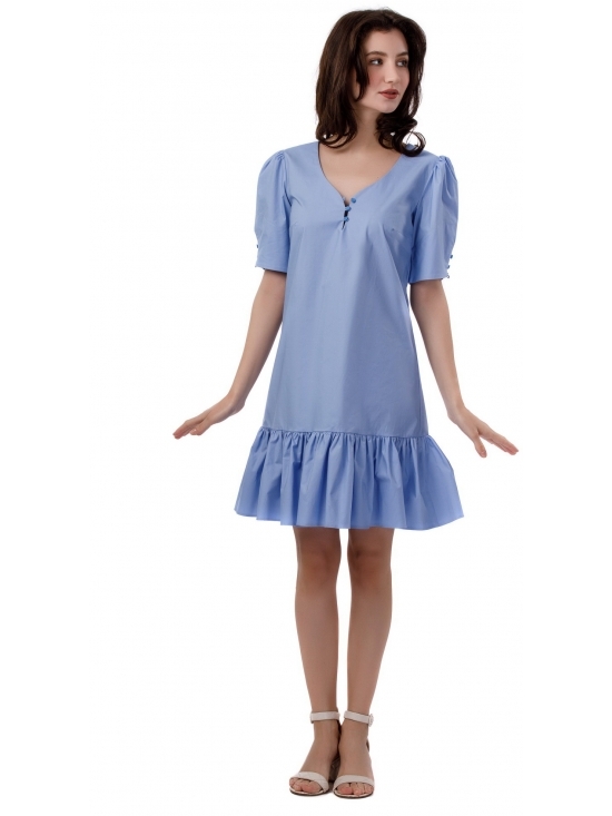Rochie Bijou bleu din poplin bumbac 100%