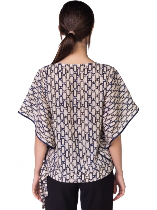 Bluza Ada imprimata alb-albastru #4